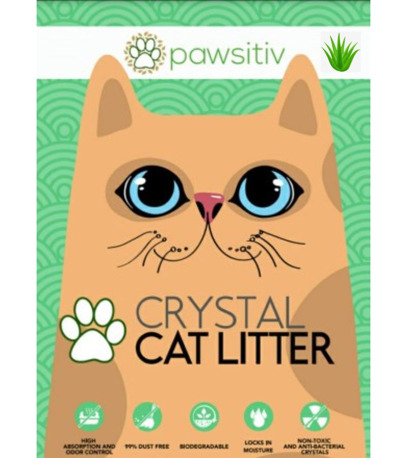 Pawsitiv Premium Silica Crystal Gel Litter for Cat - 16L - Aloe Vera