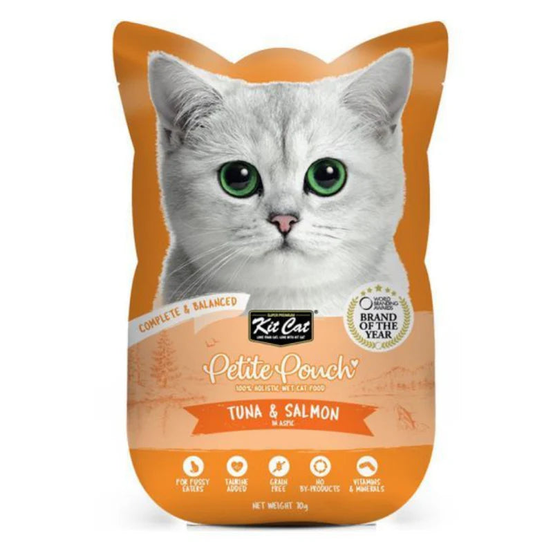 Kit Cat Petite Pouch - Tuna & Salmon In Aspic Wet Cat Food - 70G