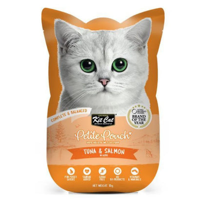 Kit Cat Petite Pouch - Tuna & Salmon In Aspic Wet Cat Food - 70G