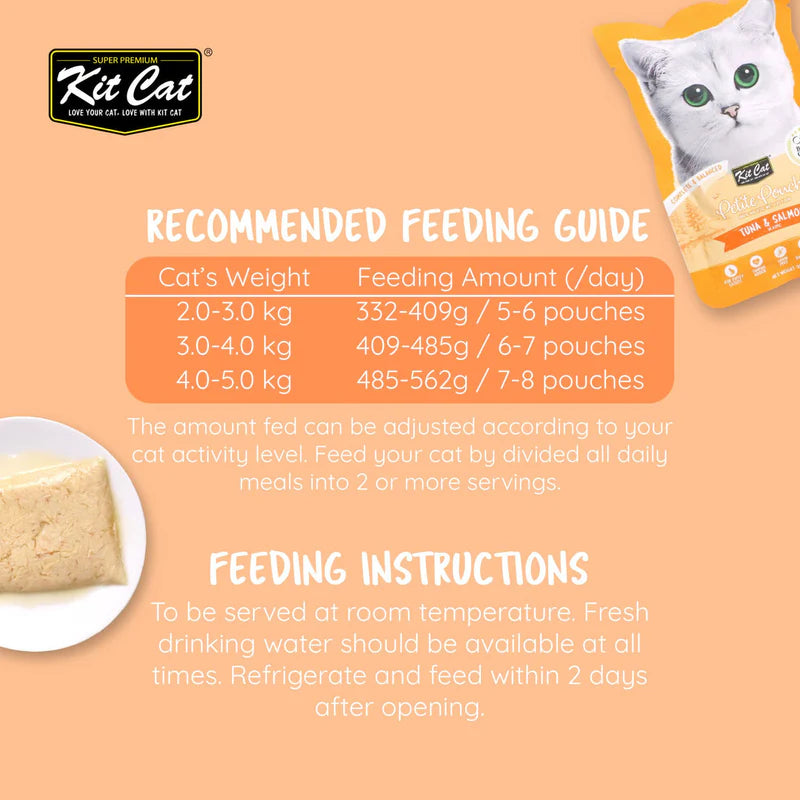 Kit Cat Petite Pouch - Tuna & Salmon In Aspic Wet Cat Food - 70G