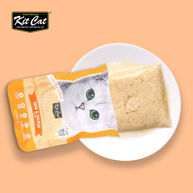 Kit Cat Petite Pouch - Tuna & Salmon In Aspic Wet Cat Food - 70G