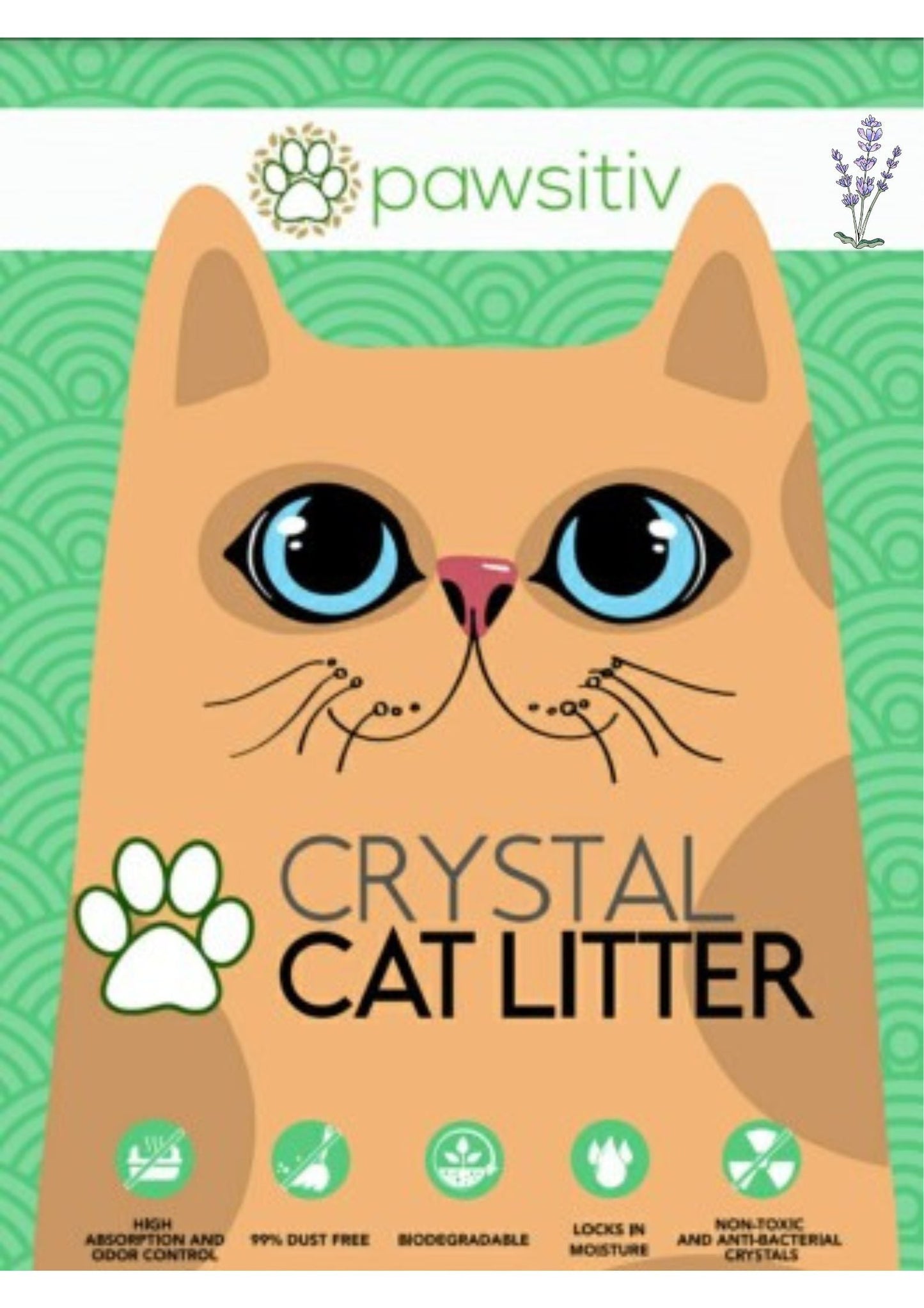 Pawsitiv Premium Silica Crystal Gel Litter for Cat - 16L - Lavender