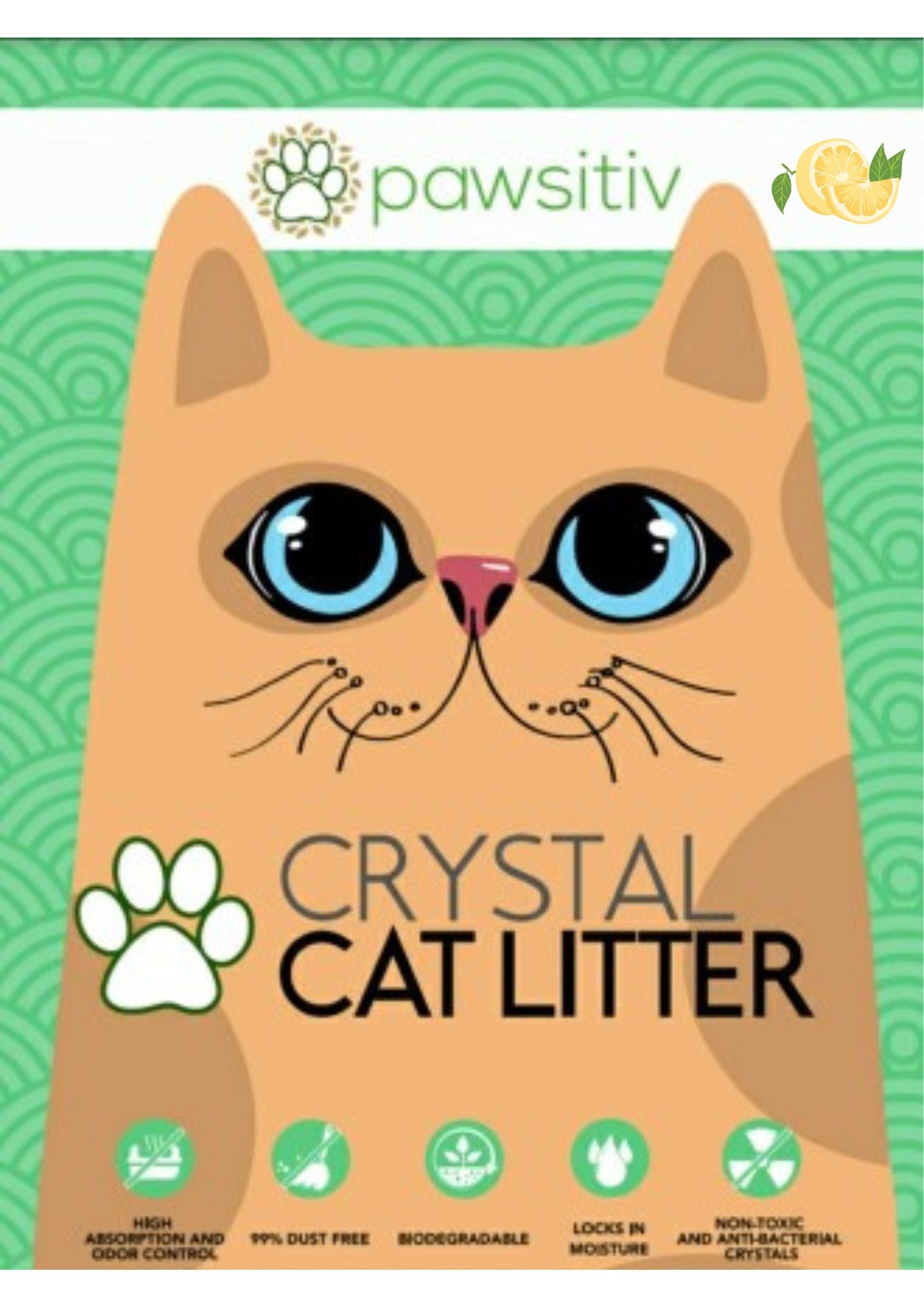 Pawsitiv Premium Silica Crystal Gel Litter for Cat - 16L - Lemon