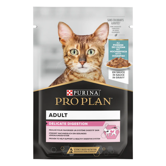 PURINA Pro Plan Nutri Savour Delicate Oceanfish Wet Cat Food - 85G (Pack of 12)