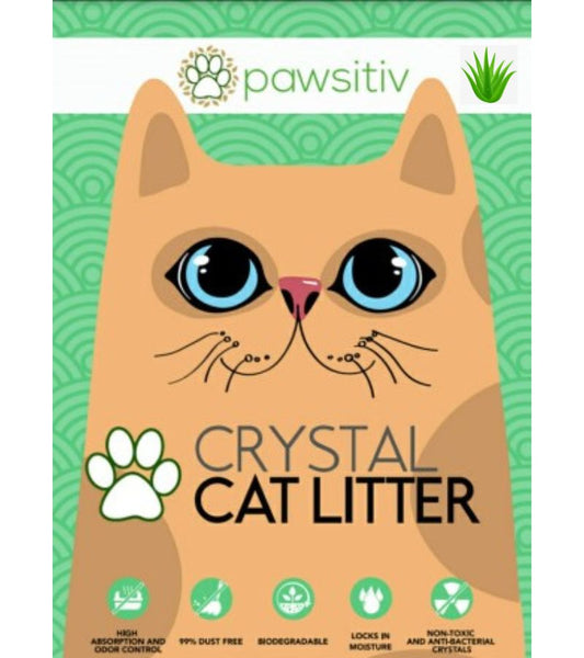 Pawsitiv Premium Silica Crystal Gel Litter for Cat - 8L - Aloe Vera