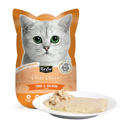 Kit Cat Petite Pouch - Tuna & Salmon In Aspic Wet Cat Food - 70G