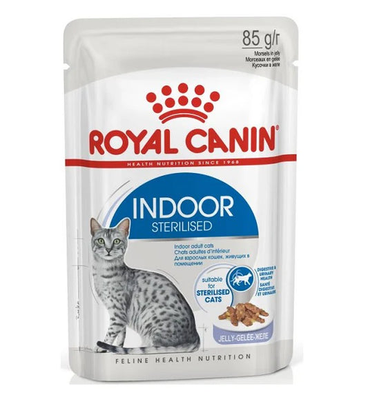 Royal Canin Indoor Sterilised In Jelly Adult Cat Wet Food - 85G (Pack of 12)